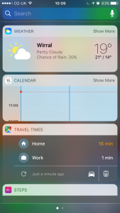 iOS 10 App Widgets