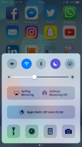 iOS 10 Control Centre 1
