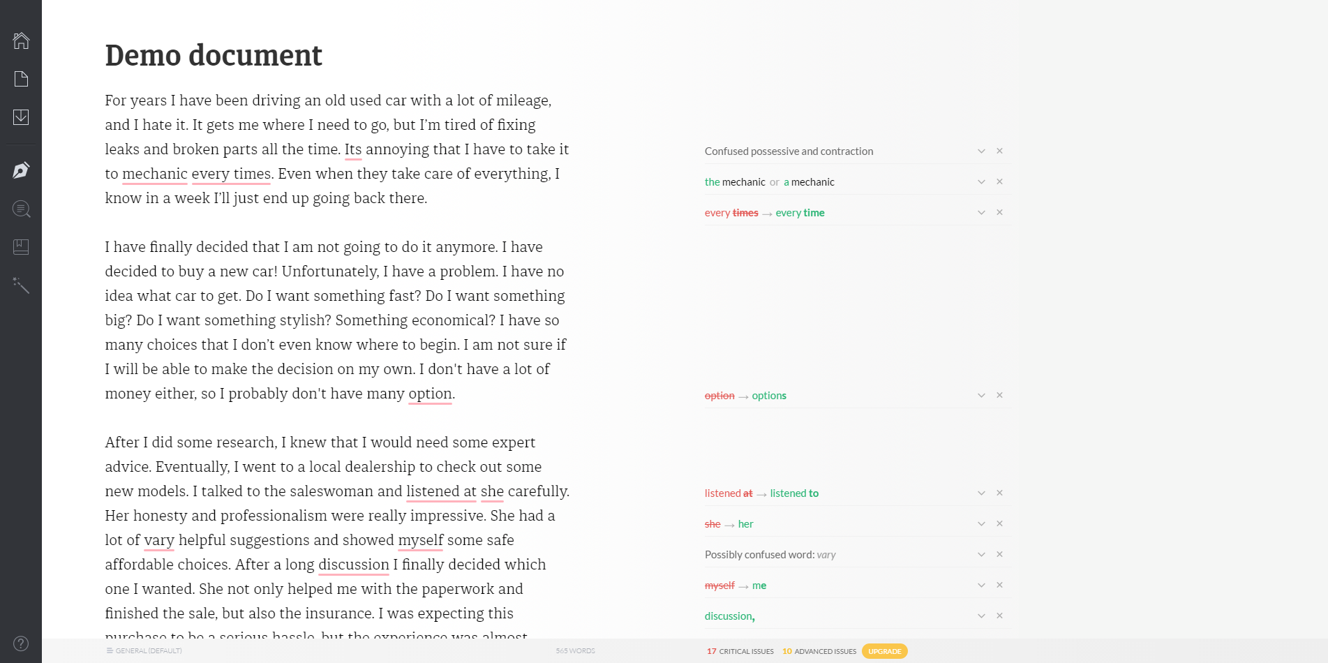 Grammarly Demo