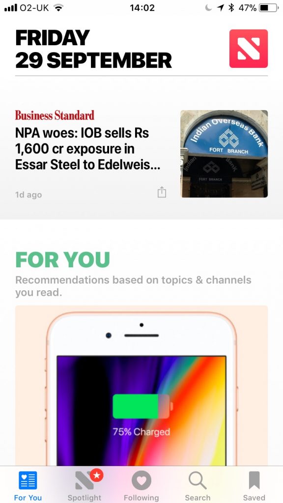 Apple News iOS 11
